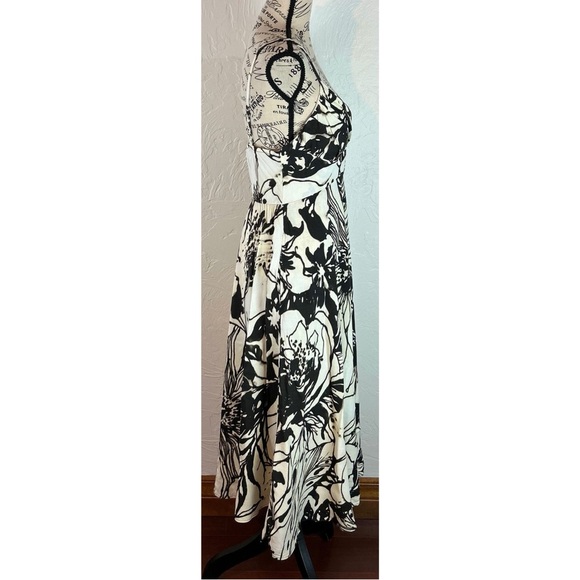 Jams World Women’s Floral Hibiscus Print Fit and Flare Midi Dress Resortwear, XS - Picture 5 of 11